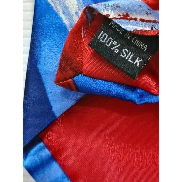 Jerry Garcia Patriotic Silk Tie Urban Cat Ghost Collection 61 USA Stars Stripes - Picture 5 of 10